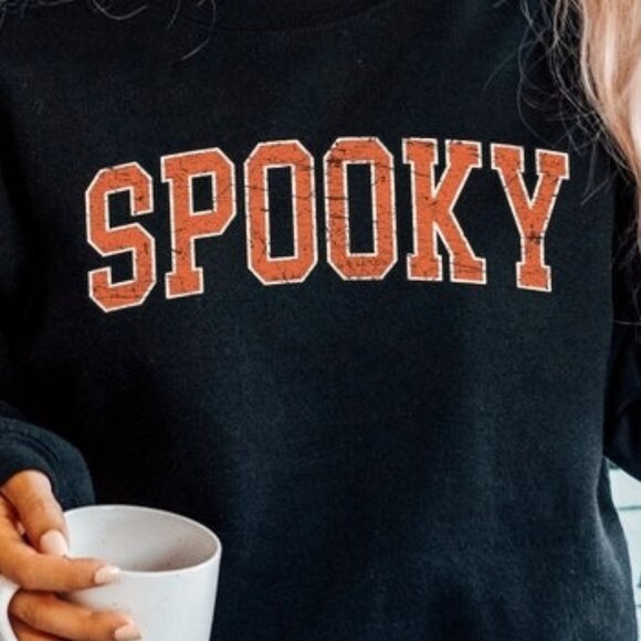 Stay Spooky Retro Halloween Ghost Pumpkin Skeleton Spooky Season Sweatshirt - Picture 2 of 5